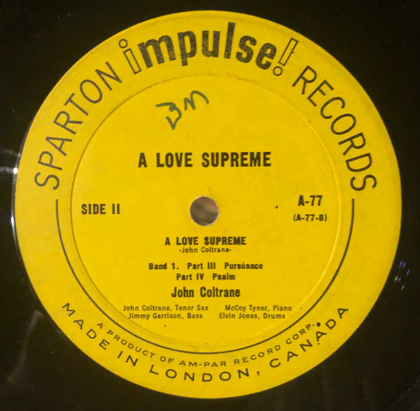 John Coltrane : A Love Supreme (LP, Album, Mono, Gat)