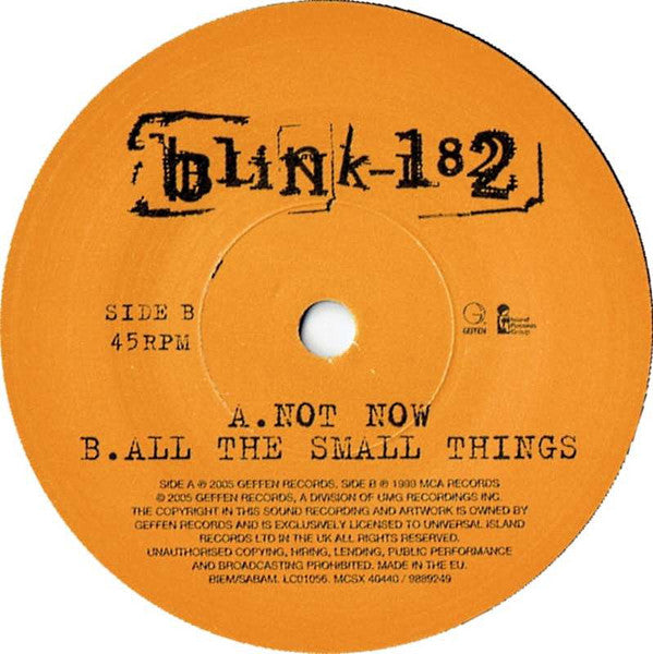 Blink-182 : Not Now - Part2 (7", Par)