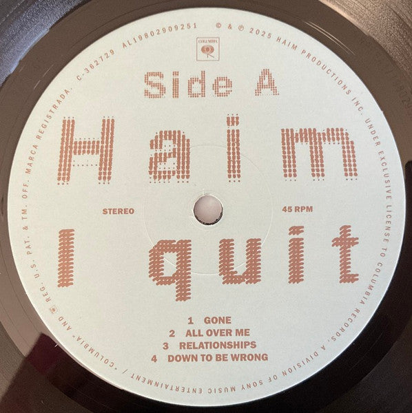 Haim (2) : I Quit (2xLP, Album, Spo)