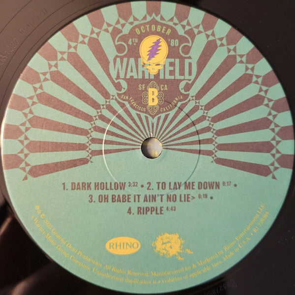 Grateful Dead* : The Warfield - San Francisco, CA Oct 4&6 1980 (2xLP, RSD, Ltd, 180)