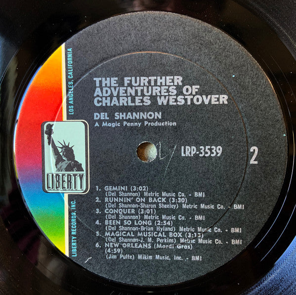 Del Shannon : The Further Adventures Of Charles Westover (LP, Album, Mono, Promo)
