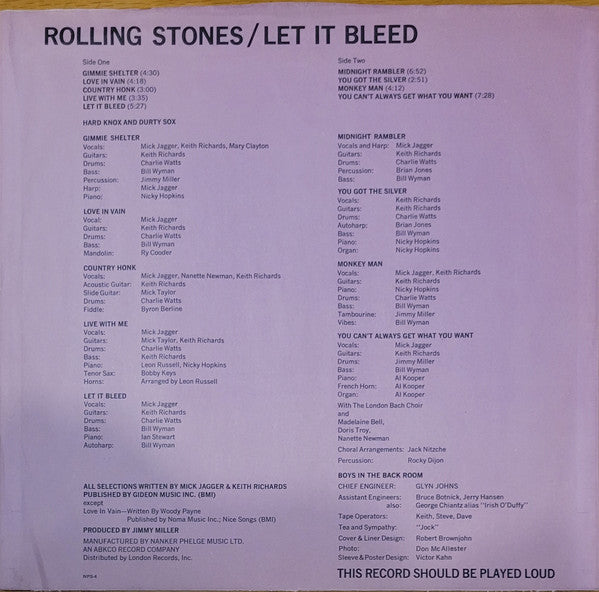 The Rolling Stones : Let It Bleed (LP, Album, ARP)