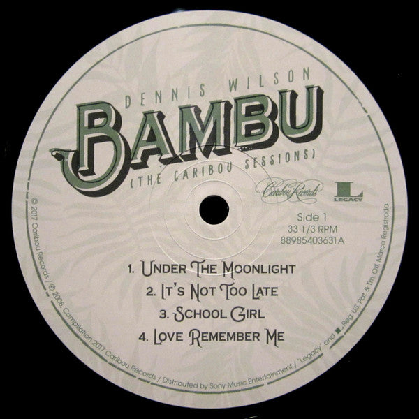 Dennis Wilson (2) : Bambu (The Caribou Sessions) (2xLP, Album, RSD, Ltd, RE, Gre)