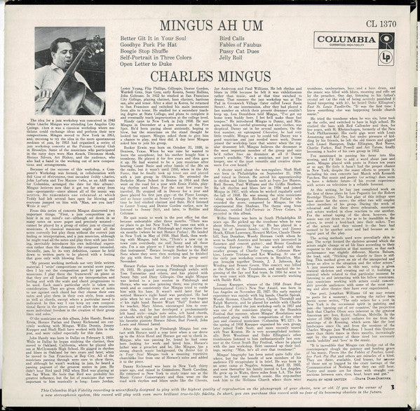 Charles Mingus : Mingus Ah Um (LP, Album, Mono)