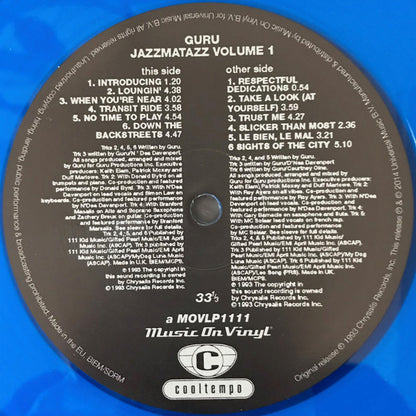 Guru : Jazzmatazz (Volume 1) (LP, Album, Ltd, Num, RE, Blu)