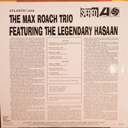 The Max Roach Trio Featuring Hasaan Ibn Ali : The Max Roach Trio Featuring The Legendary Hasaan (LP, Album, Club, Ltd, Num, RE, RM, 180)