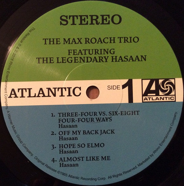 The Max Roach Trio Featuring Hasaan Ibn Ali : The Max Roach Trio Featuring The Legendary Hasaan (LP, Album, Club, Ltd, Num, RE, RM, 180)