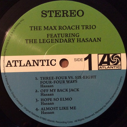 The Max Roach Trio Featuring Hasaan Ibn Ali : The Max Roach Trio Featuring The Legendary Hasaan (LP, Album, Club, Ltd, Num, RE, RM, 180)