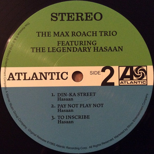 The Max Roach Trio Featuring Hasaan Ibn Ali : The Max Roach Trio Featuring The Legendary Hasaan (LP, Album, Club, Ltd, Num, RE, RM, 180)
