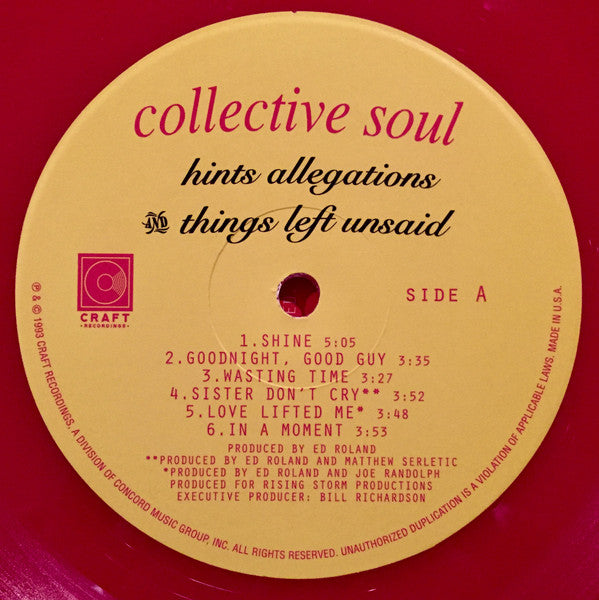Collective Soul : Hints Allegations And Things Left Unsaid (LP, Album, RSD, Ltd, Red)