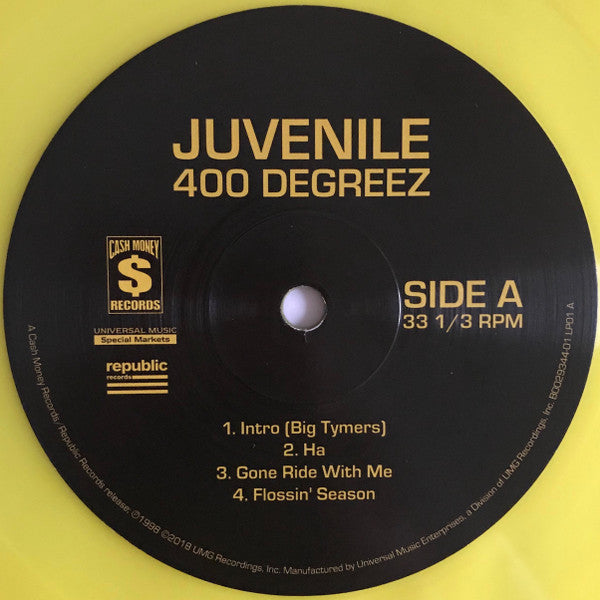 Juvenile (2) : 400 Degreez (2xLP, Album, Club, Ltd, RE, Yel)