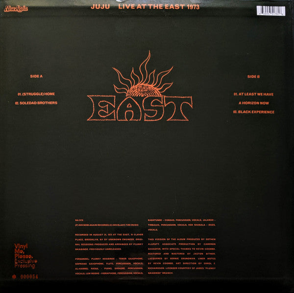 Juju (9) : Live At The East 1973 (LP, Club, Ltd, Num, Ora)