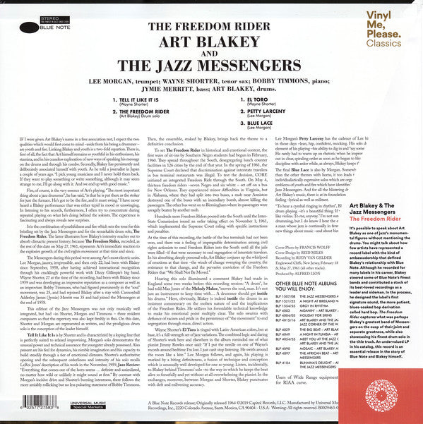Art Blakey & The Jazz Messengers : The Freedom Rider (LP, Album, Club, RE, 180)