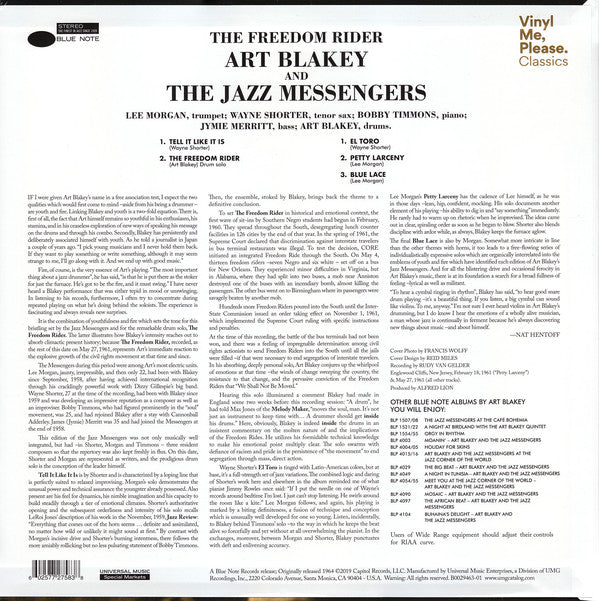 Art Blakey & The Jazz Messengers : The Freedom Rider (LP, Album, Club, RE, 180)