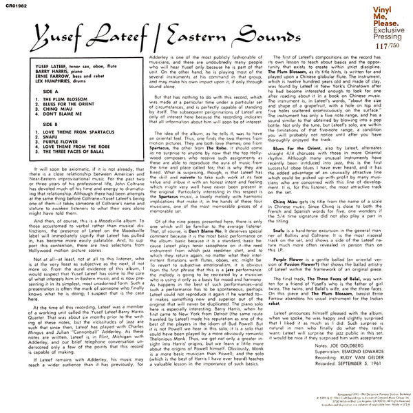 Yusef Lateef : Eastern Sounds (LP, Album, Club, Ltd, Num, RE, RM, Cle)
