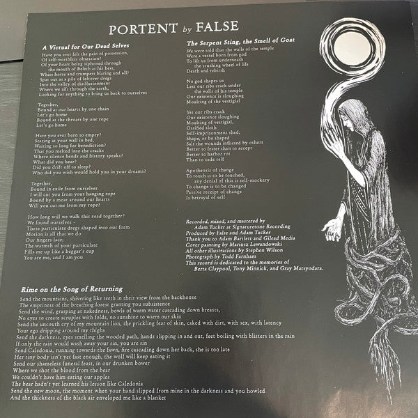 False (2) : Portent (LP, Album, Ltd, Aqu)