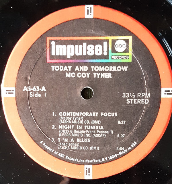 McCoy Tyner : Today and Tomorrow (LP, Album, RE, Sti)