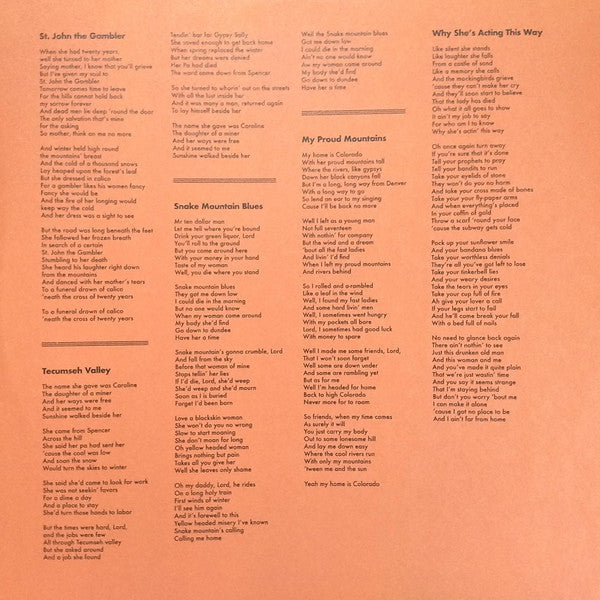 Townes Van Zandt : Our Mother The Mountain (LP, Album, Club, Ltd, RE, Ora)