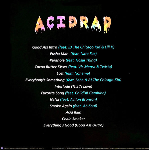 Chance The Rapper : Acid Rap (2xLP, Mixtape, RE, Pur)