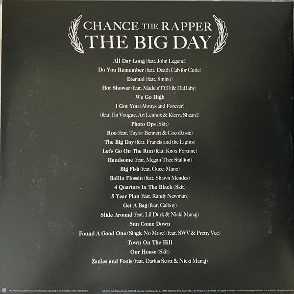 Chance The Rapper : The Big Day (2xLP, Album, Clo)