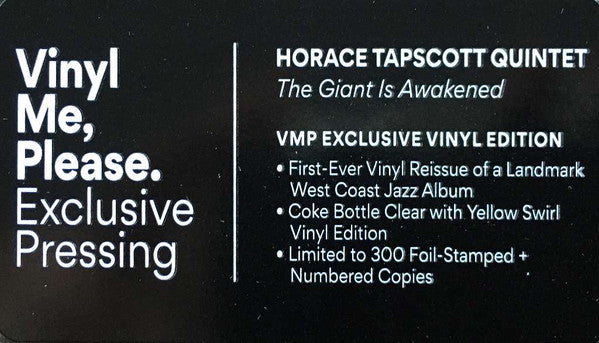 Horace Tapscott Quintet : The Giant Is Awakened (LP, Album, Club, Ltd, Num, RE, Cok)