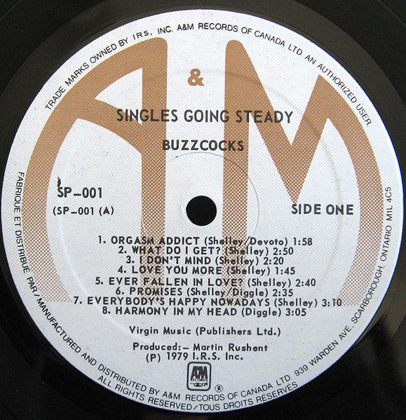 Buzzcocks : Singles Going Steady (LP, Comp)
