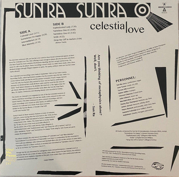 Sun Ra And His Outer Space Arkestra* : Celestial Love (LP, Album, Club, Ltd, Num, RE, Ora)