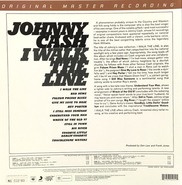Johnny Cash : I Walk The Line (2x12", Album, Mono, Ltd, Num, RE, RM, 180)