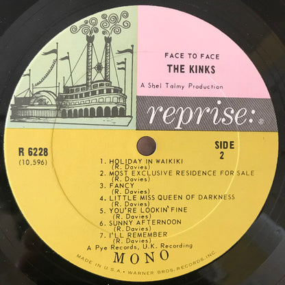 The Kinks : Face To Face (LP, Album, Mono)