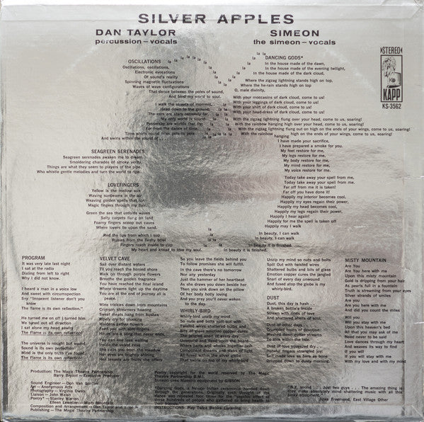 Silver Apples : Silver Apples (LP, Album)