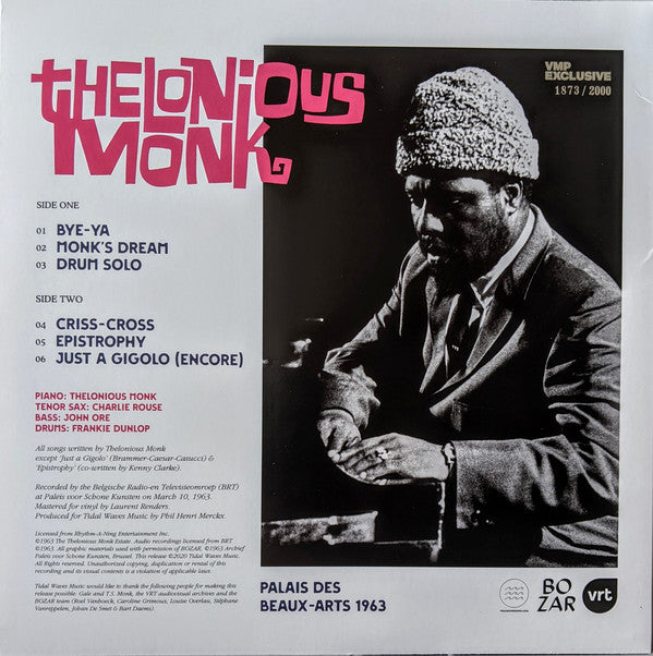 Thelonious Monk : Palais des Beaux-Arts 1963 (LP, Album, Mono, Club, Ltd, Num, Cle)