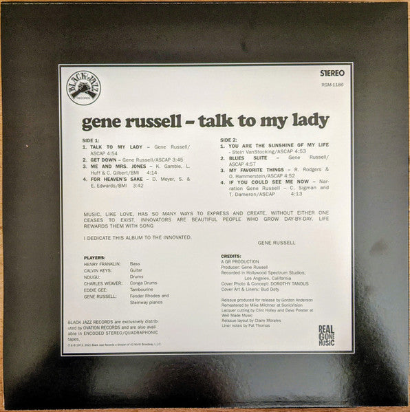 Gene Russell : Talk To My Lady (LP, Album, Ltd, RE, Cle)