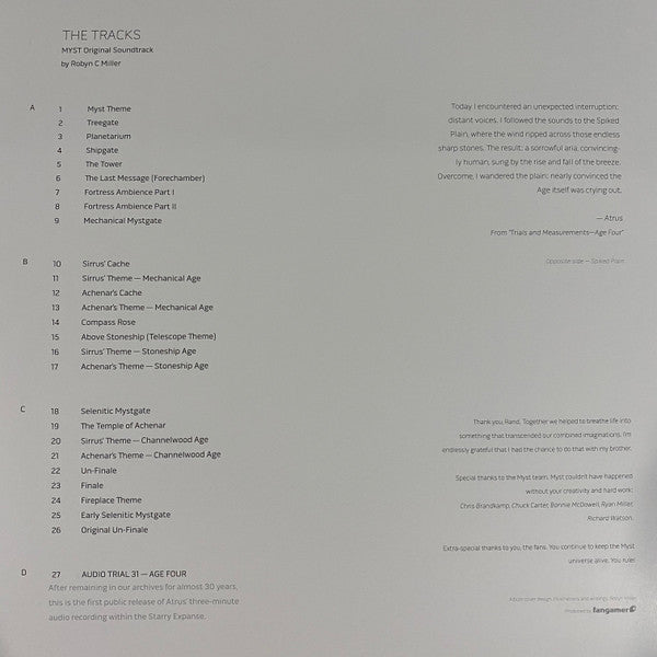 Robyn Miller : Myst Original Soundtrack (LP, Red + LP, Blu + Album, RE)