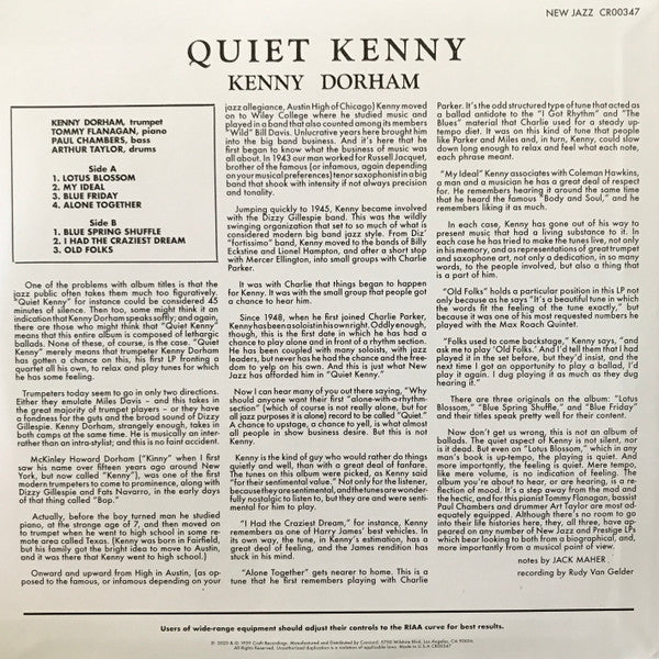 Kenny Dorham : Quiet Kenny (LP, Album, RSD, Mono, Ltd, RE, 180)