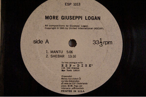 Giuseppi Logan : More (LP, Album, Mono, RP)