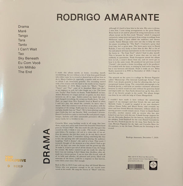 Rodrigo Amarante : Drama (LP, Album, Club, Ltd, Num, Oli)