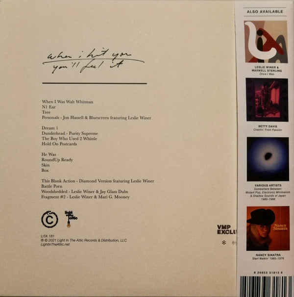 Leslie Winer : When I Hit You - You'll Feel It (2xLP, Comp, Club, Ltd, Num, RM, Red)
