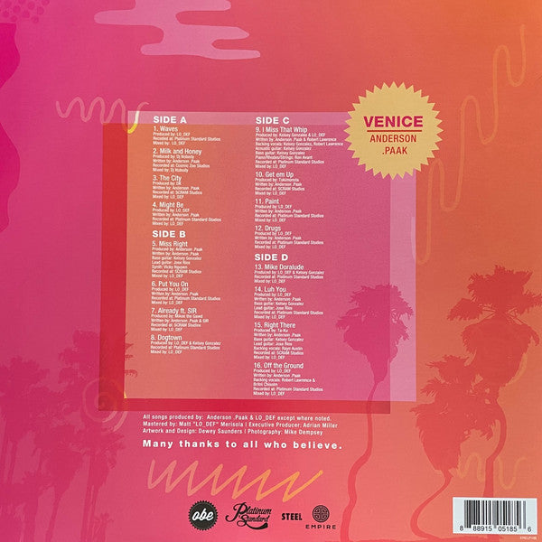 Anderson .Paak : Venice (2xLP, Album, Ltd, Fus)