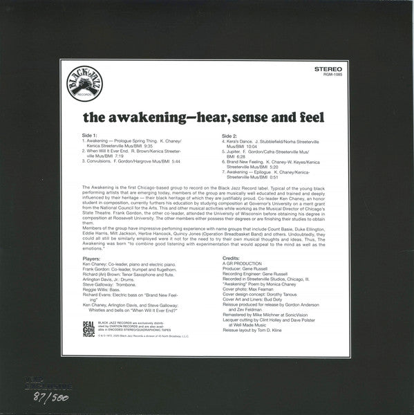 The Awakening (4) : Hear, Sense And Feel (LP, Album, Club, Num, RE, RM)