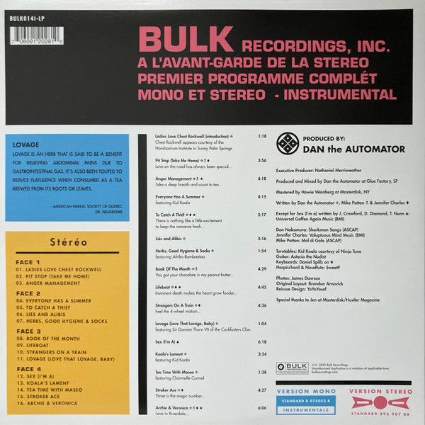 Nathaniel Merriweather Presents Lovage : Music To Make Love To Your Old Lady By (Instrumental Version) (2xLP, Album, RSD, Ltd, RE, Red)