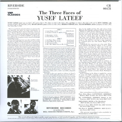 Yusef Lateef : The Three Faces Of Yusef Lateef (LP, Album, Club, RE, RM, 180)