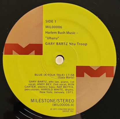 Gary Bartz NTU Troop : Harlem Bush Music - Uhuru (LP, Album, RE, Gat)