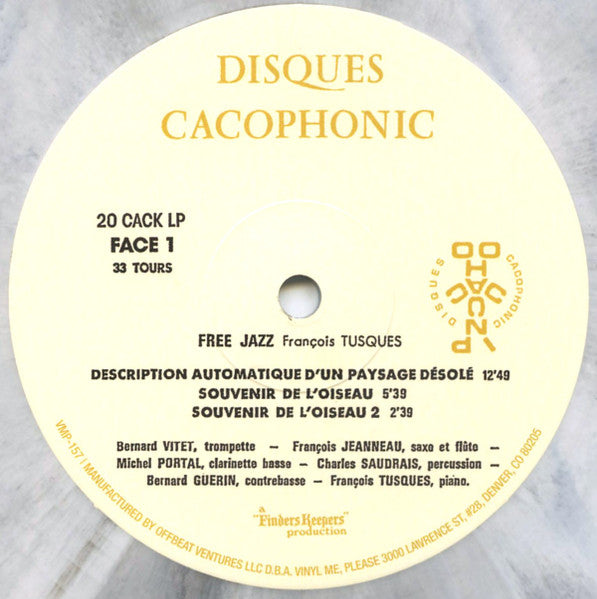 François Tusques : Free Jazz (LP, Album, Club, Ltd, Num, RE, Bla)