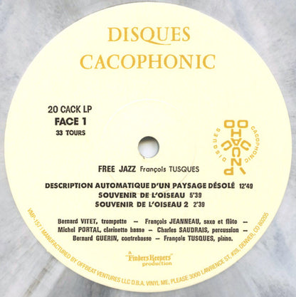 François Tusques : Free Jazz (LP, Album, Club, Ltd, Num, RE, Bla)