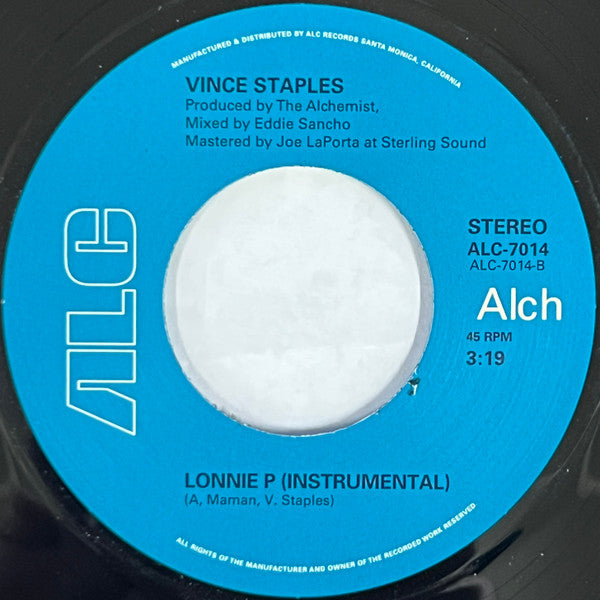 Alchemist, Vince Staples : Lonnie P (7", Single, Ltd, Num)