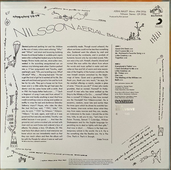 Nilsson* : Aerial Ballet (LP, Album, Mono, Club, Num, RE, RM, Ora)