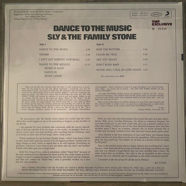 Sly & The Family Stone : Dance To The Music (LP, Album, Club, Ltd, Num, RE, Pur)