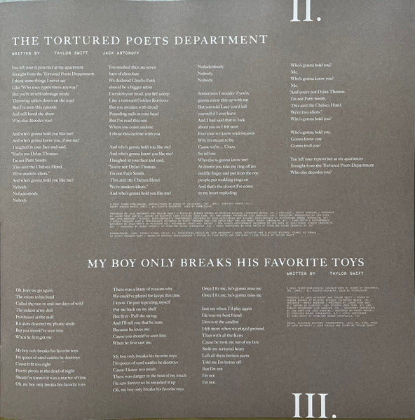 Taylor Swift : The Tortured Poets Department  (2xLP, Album, S/Edition, Gra)