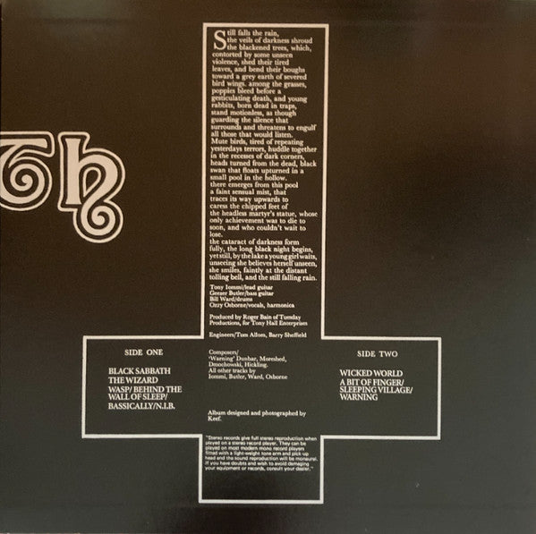 Black Sabbath : Black Sabbath (LP, Album, Ltd, RE, 180)