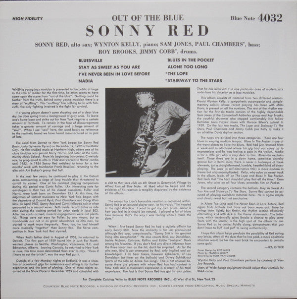 Sonny Red : Out Of The Blue (LP, Album, Mono, RE)